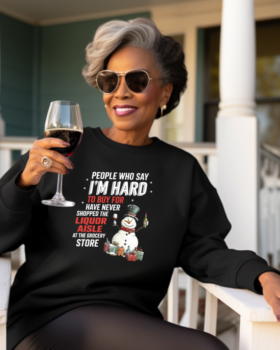Liquor Aisle Snowman Black Sweatshirt