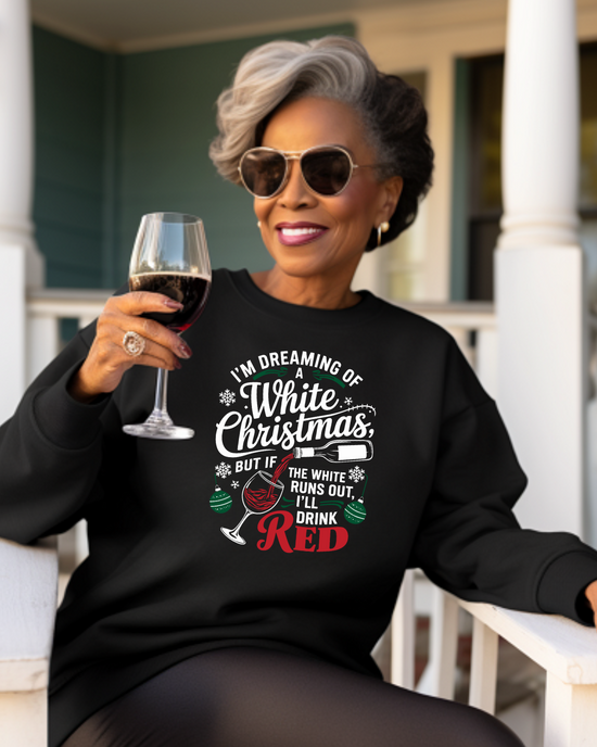 Wine Christmas Black Sweatshirt
